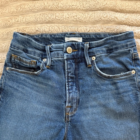 Good American Straight Leg Blue Jeans in Light Indigo Size 4/27 - Picture 4 of 9